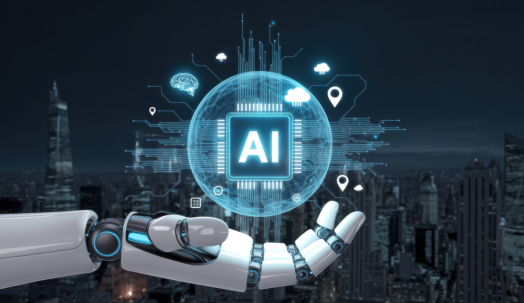 Human + AI collaboration visual